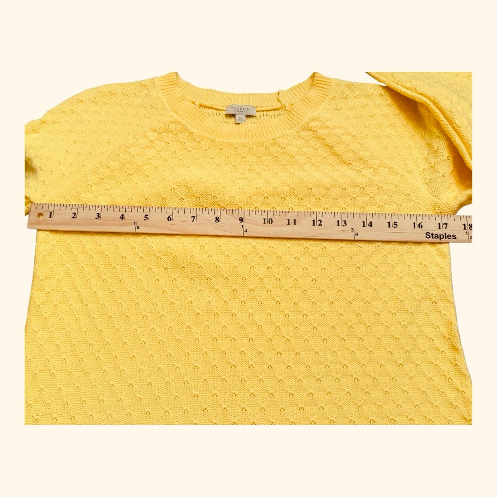 Talbots Yellow Petite Crew Neck Sweater SP - Picture 7 of 8